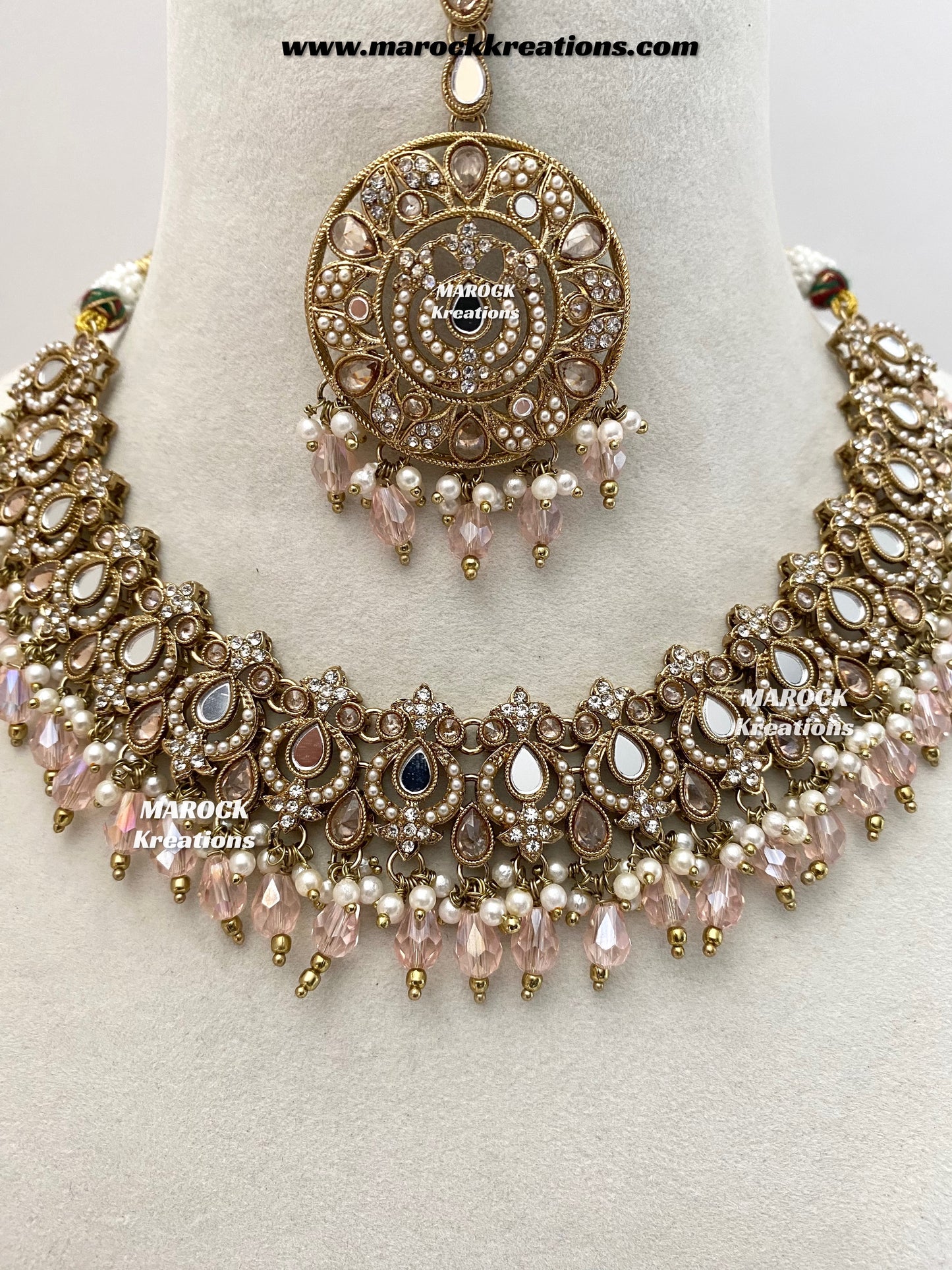 Premium Quality Mirror necklace set