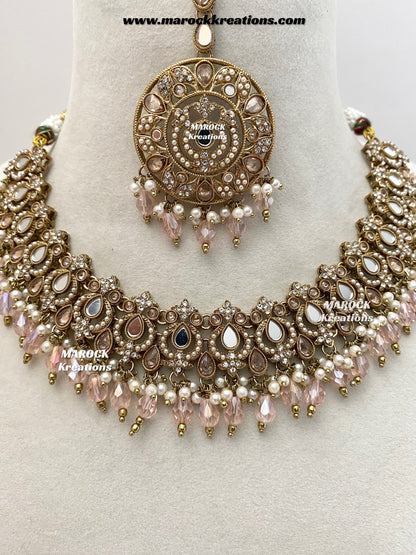 Premium Quality Mirror necklace set