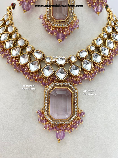 Shabnam Premium Quality Kundan Statement Necklace set