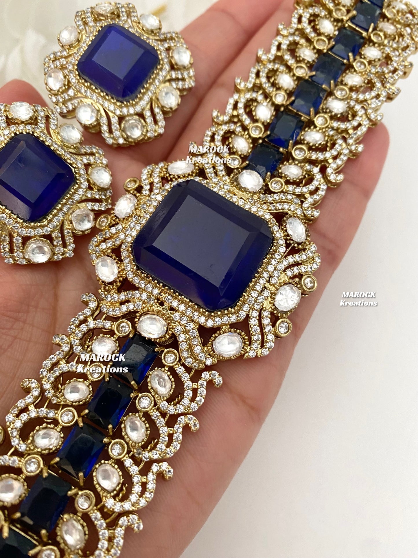 Paloma Sabyasachi inspired Premium Quality Moissanite Kundan and American Diamond choker set