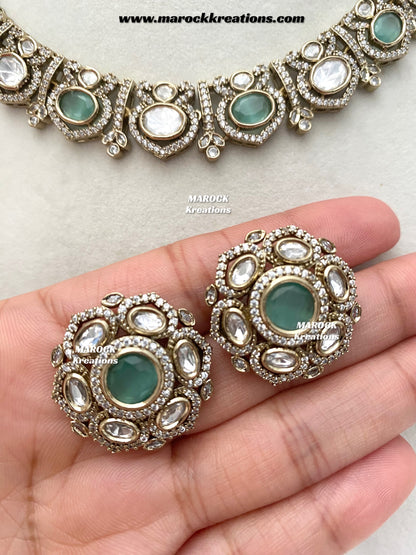 Sophia Premium Quality Moissanite Kundan Necklace set