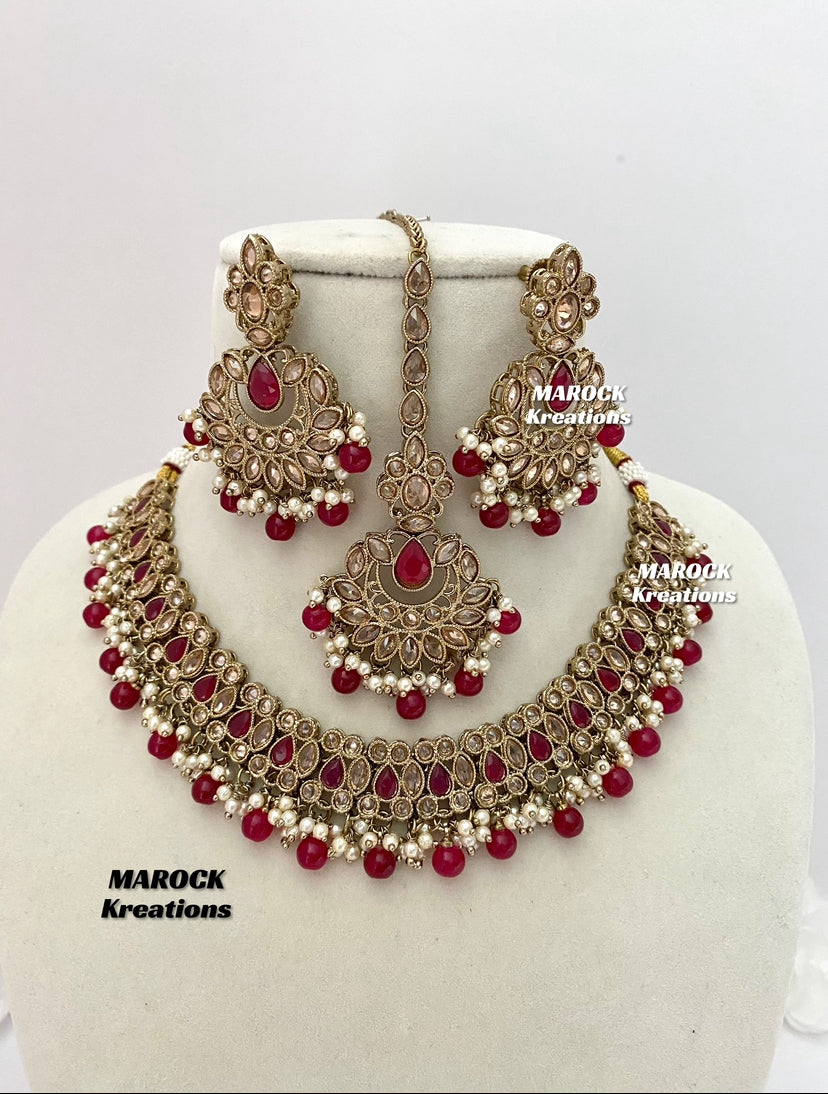 Antique Gold Polki Necklace set