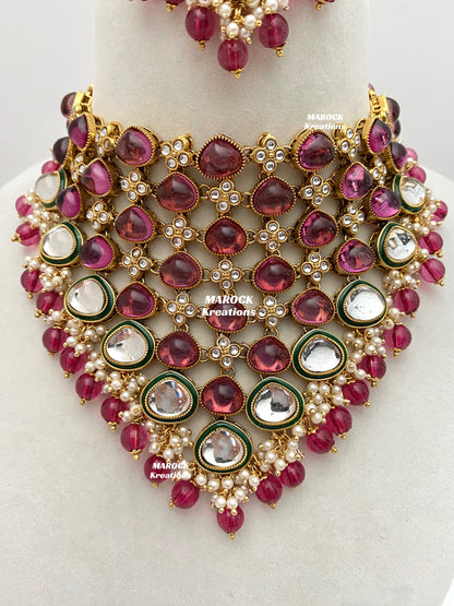 Connie Premium Quality Statement Kundan Necklace/Bridal set