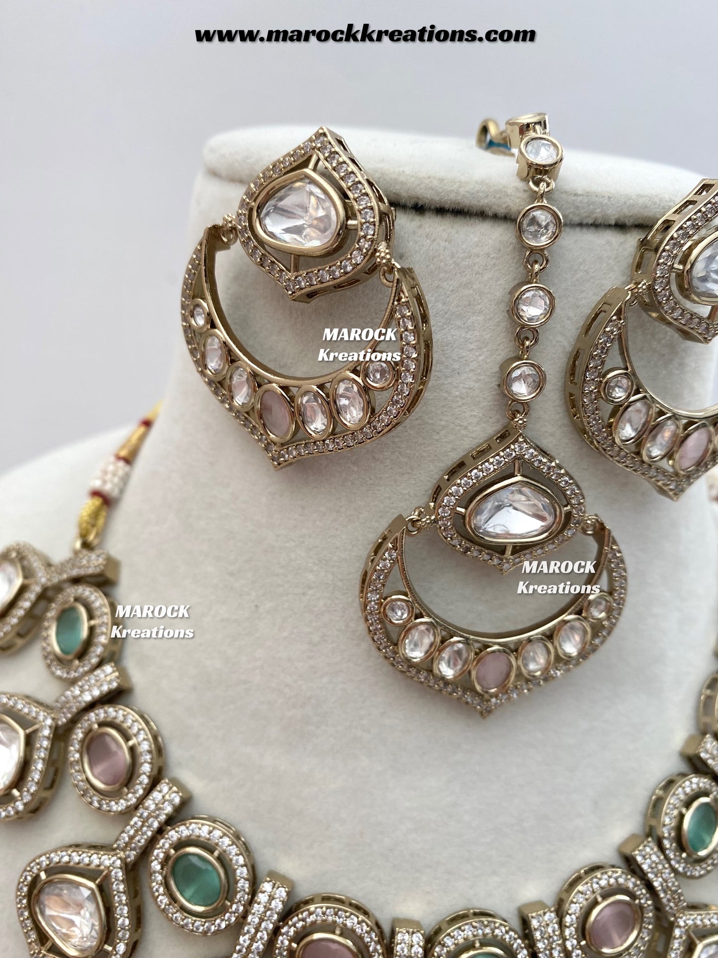Gunjan Premium Quality Moissanite Kundan Necklace set