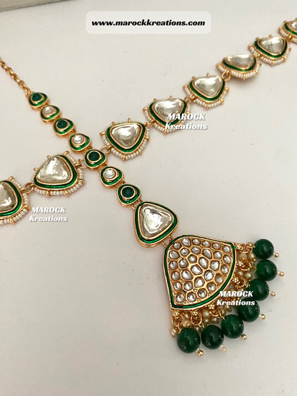 Trendy Uncut Kundan Statement Bridal set