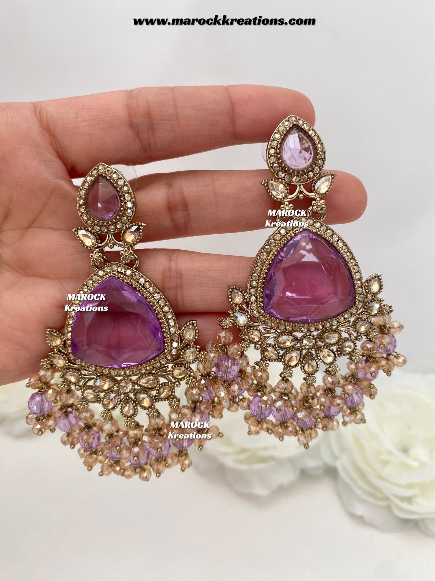 Lina Polki Statement Earrings