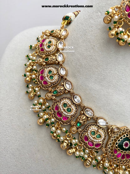 Rupal Premium Quality exclusive Gold Plated heritage necklace set