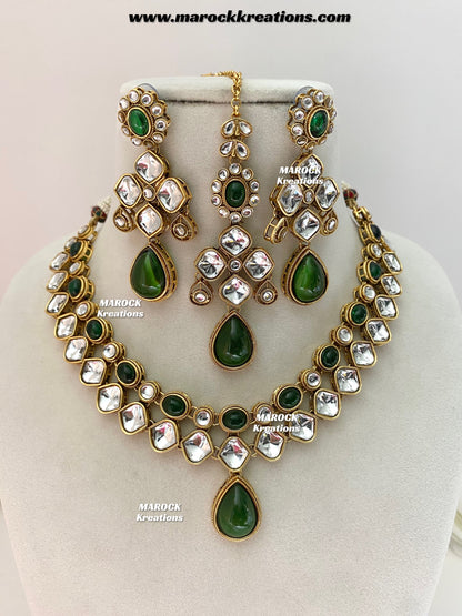 Romana Premium Quality Kundan Statement Necklace set