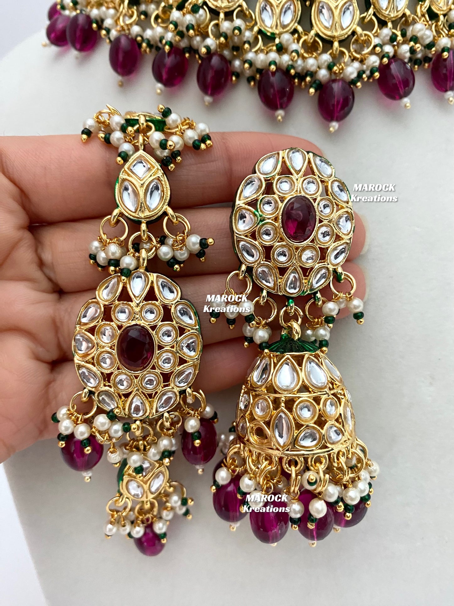 Premium Quality Thappa Kundan Statement Choker set