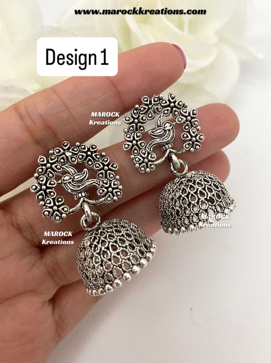 Paola Oxidized Mini Jhumki Earrings