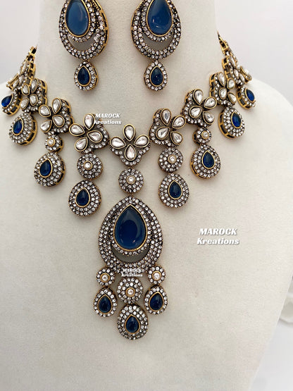 Sanjna Victorian Kundan Statement Necklace set