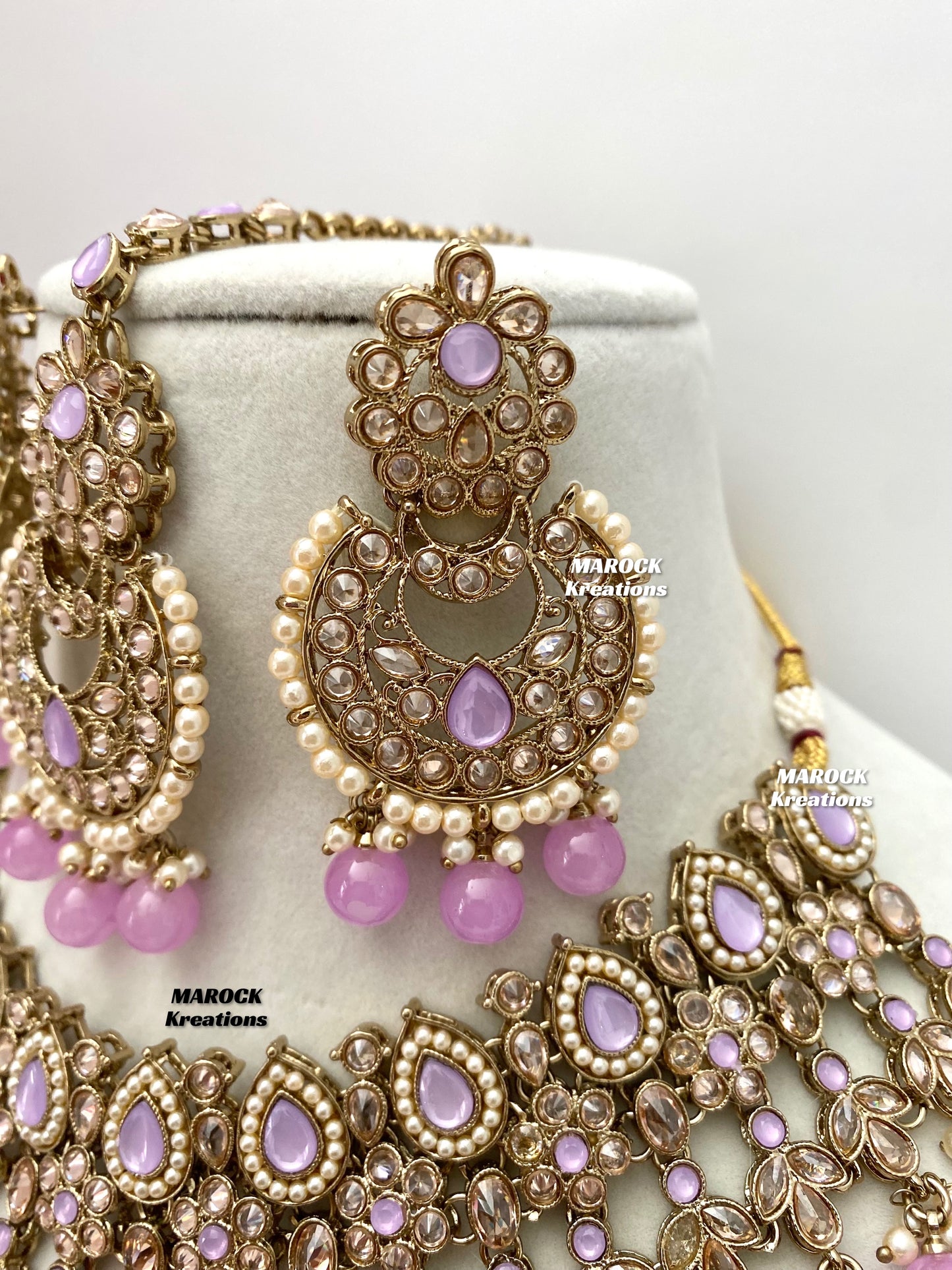 Sadhna Antique Gold Polki Necklace set