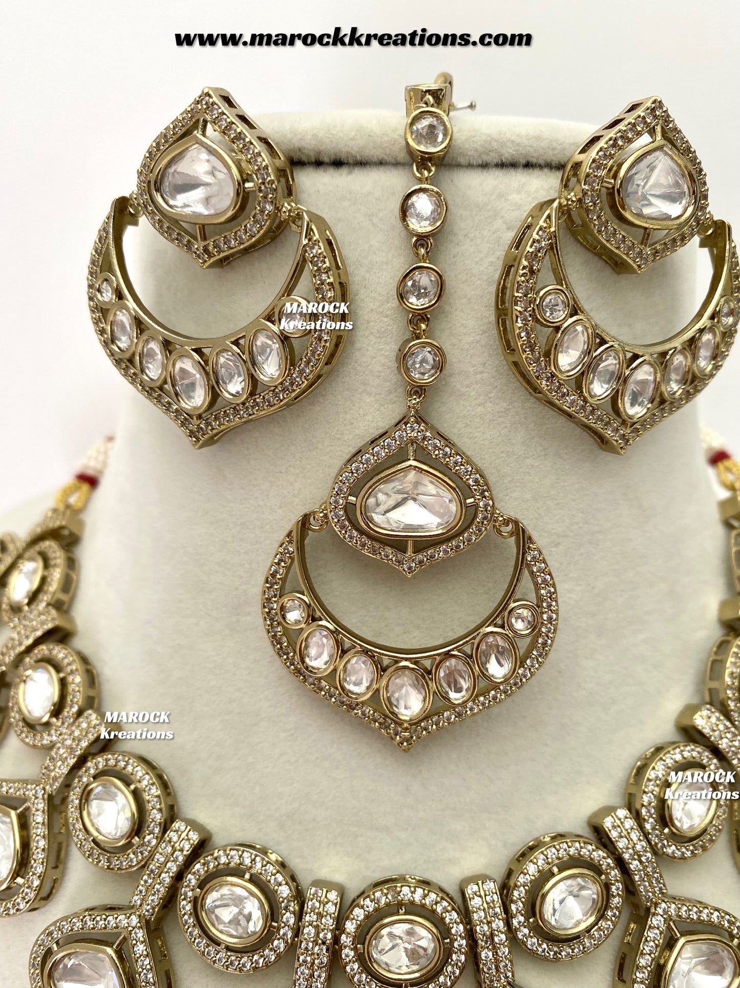 Gunjan Premium Quality Moissanite Kundan Necklace set