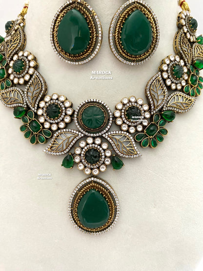 Angela Sabyasachi inspired Premium Quality Moissanite Kundan Necklace set