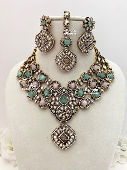 Jessie Tyani inspired Kundan Statement Necklace set