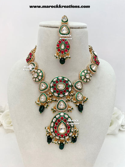 Garima Premium Quality uncut Kundan Statement Necklace set