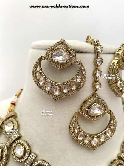 Gunjan Premium Quality Moissanite Kundan Necklace set