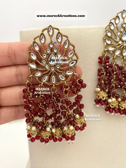 Bollywood style Kundan Statement Earrings