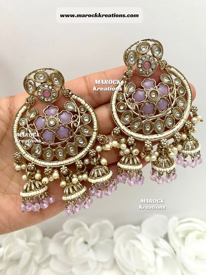 Bollywood style Kundan Statement Earrings