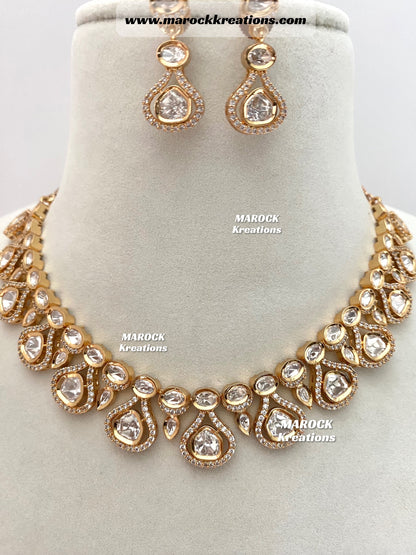 Sana Tyani Inspired Premium Quality gold plated Kundan exclusive Necklace set