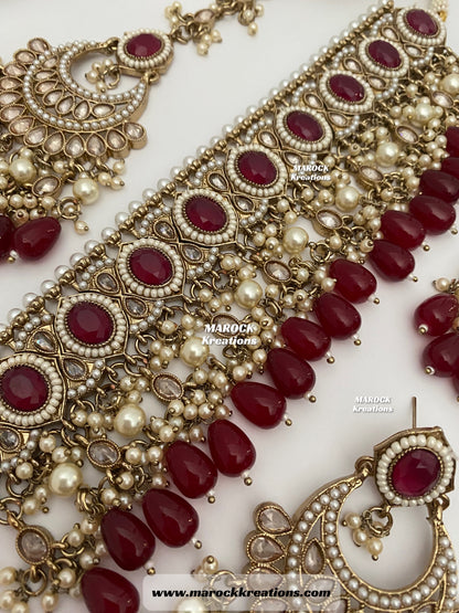 Sabyasachi inspired Antique Gold Polki statement choker sets