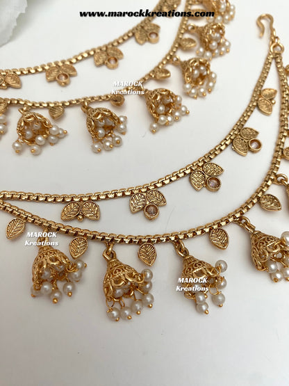 Mahira Gold Plated Saharey/Ear chains