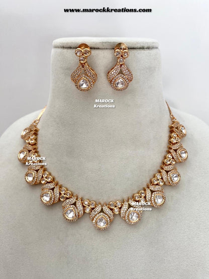 Malini Premium Quality tyani inspired  Kundan Necklace set