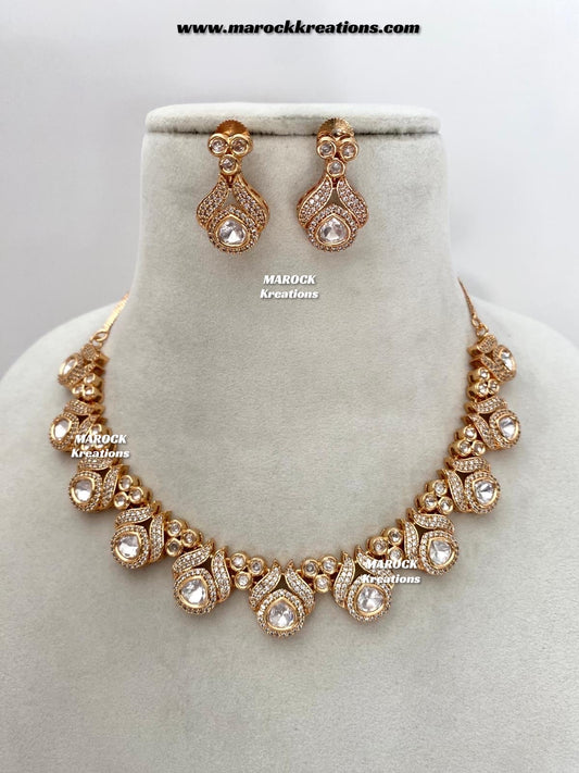 Malini Premium Quality tyani inspired  Kundan Necklace set