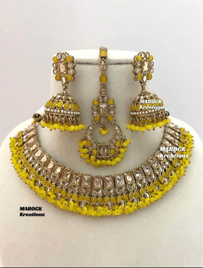 Antique Gold Polki Necklace set