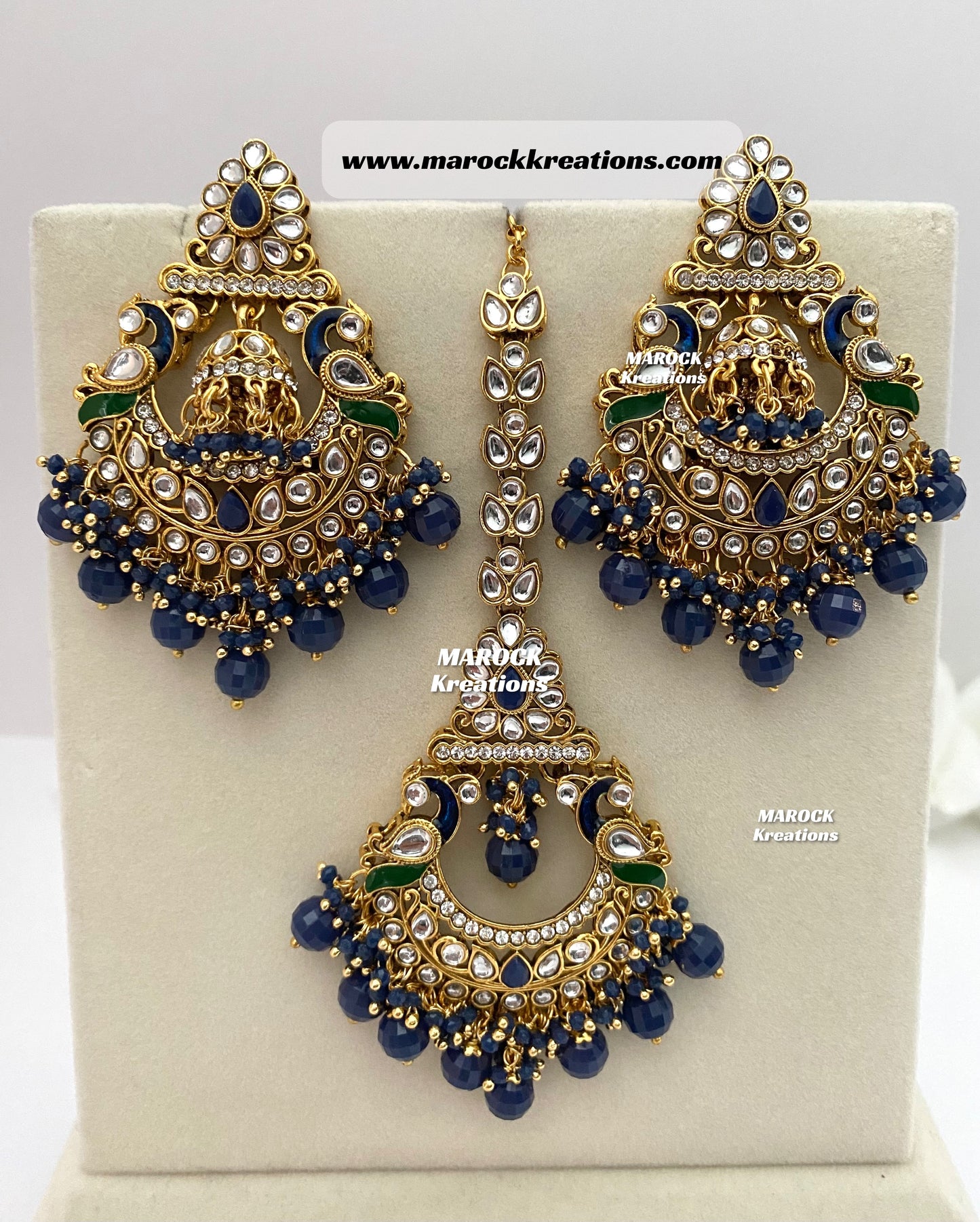 Premium Quality Kundan Earrings and tikka set