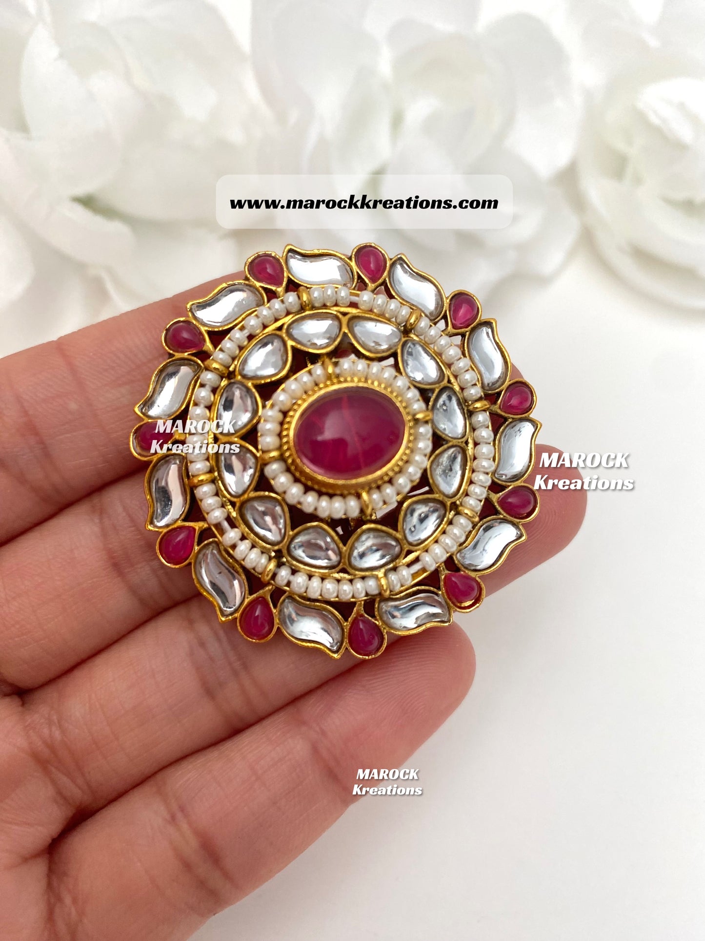 Kundan Statement adjustable Finger Rings