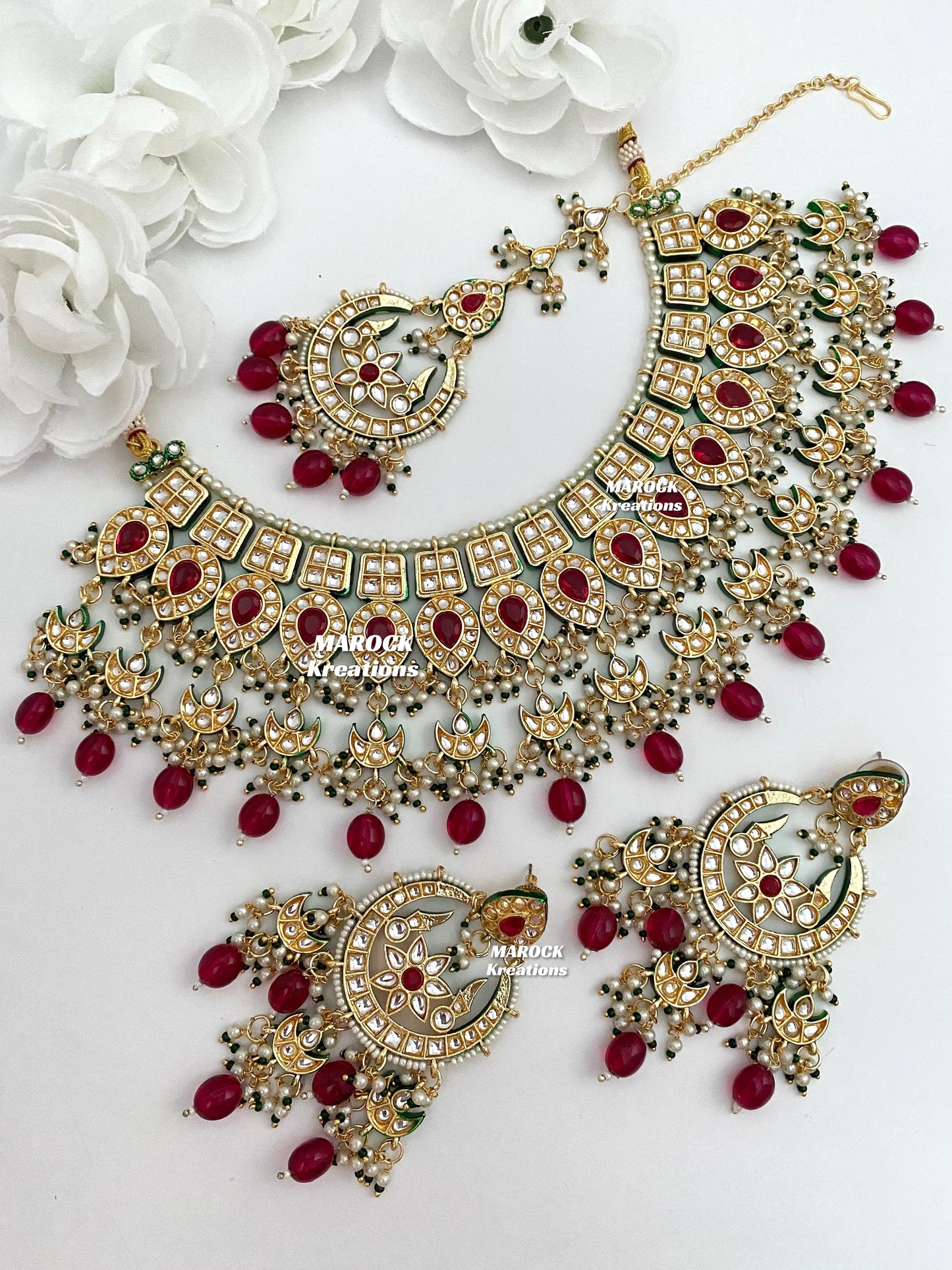 Premium Quality Thappa Kundan Statement Necklace set