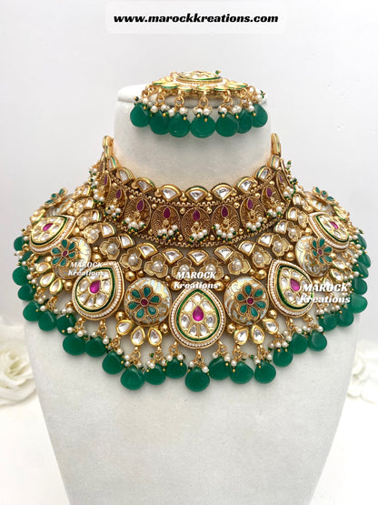 Padmavat Premium Quality Gold plated Pachi Kundan exclusive Bridal set