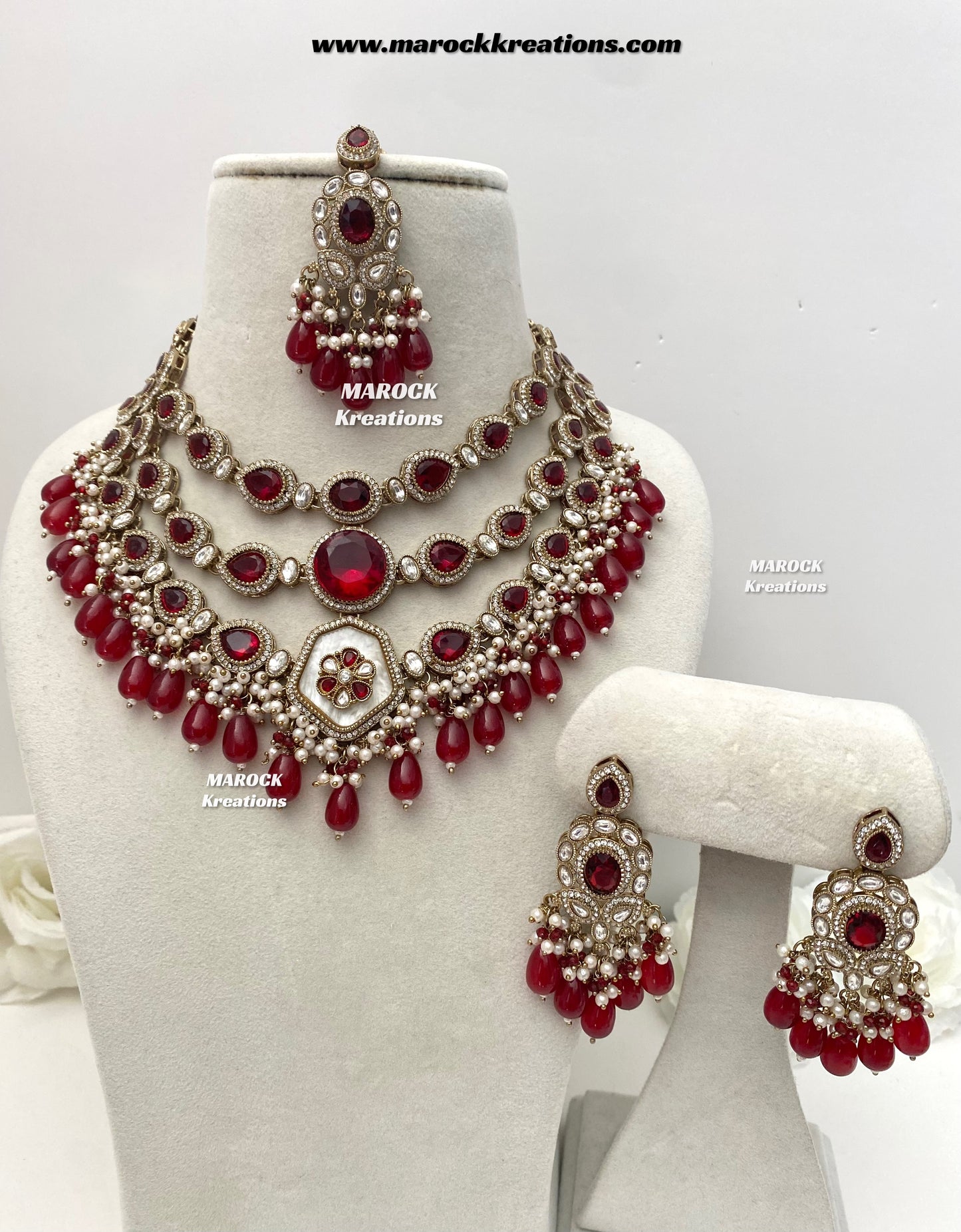 Manisha Sabyasachi inspired Premium Quality Kundan triple layer statement necklace set
