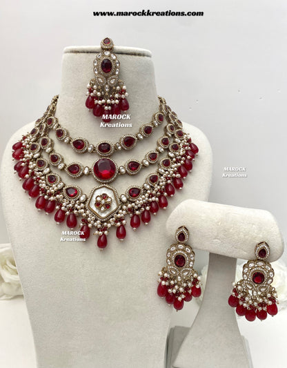 Manisha Sabyasachi inspired Premium Quality Kundan triple layer statement necklace set