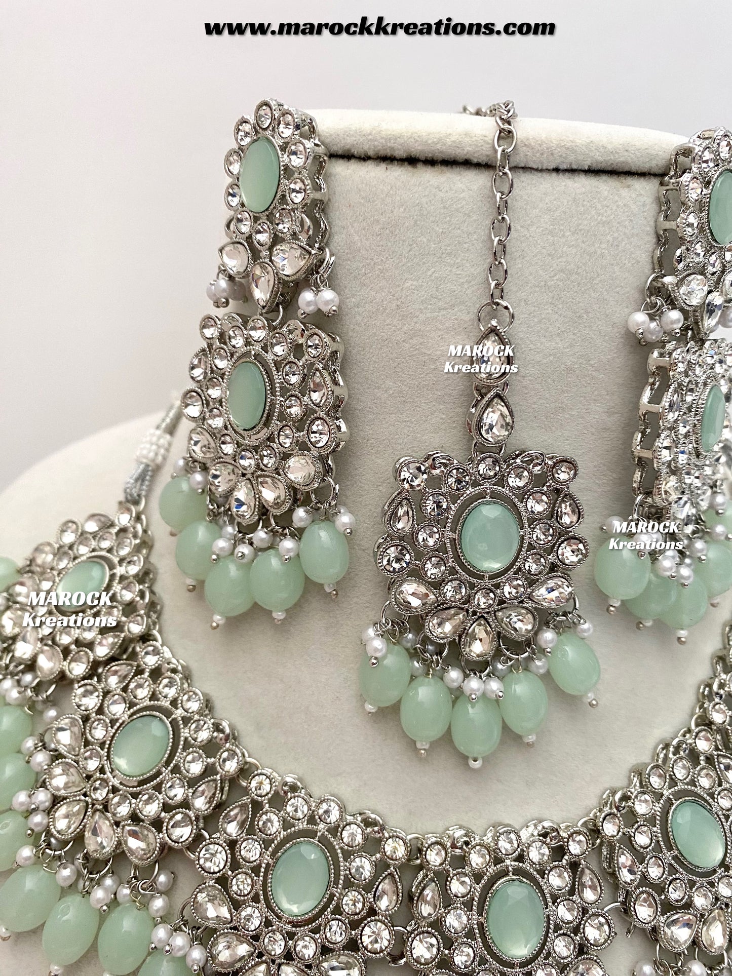 Naina Silver Stone Necklace set
