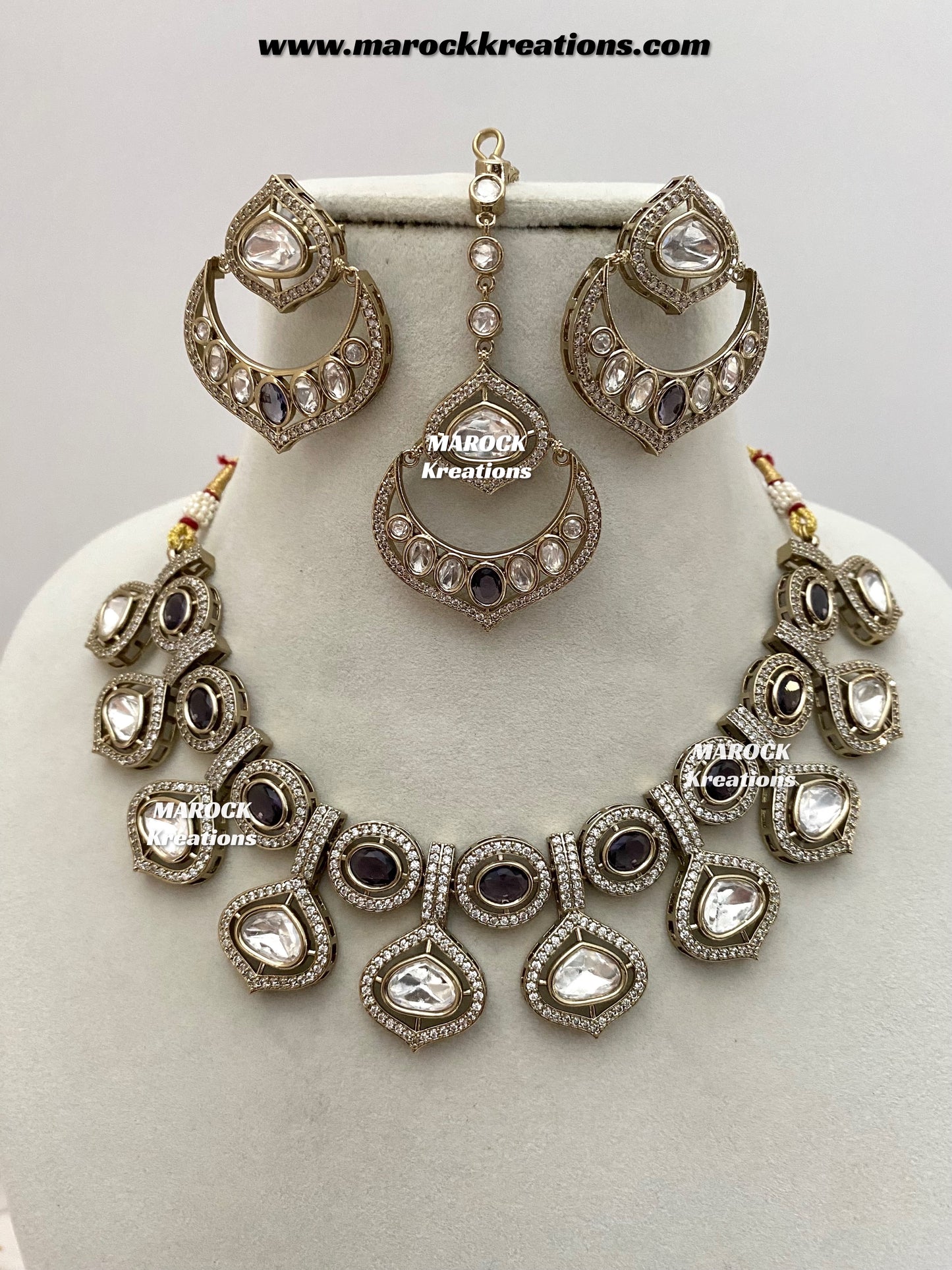 Gunjan Premium Quality Moissanite Kundan Necklace set