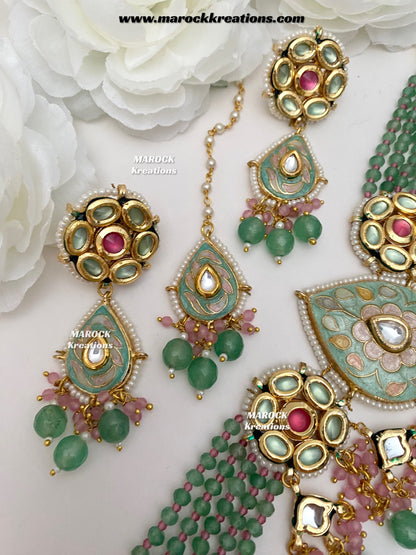 Natasha Premium Quality Kundan Meenakari Statement Choker set
