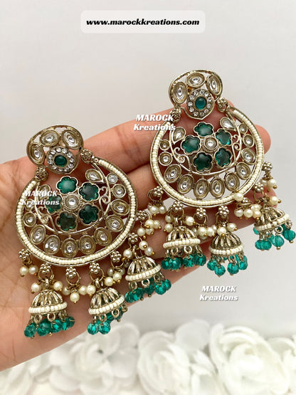 Bollywood style Kundan Statement Earrings