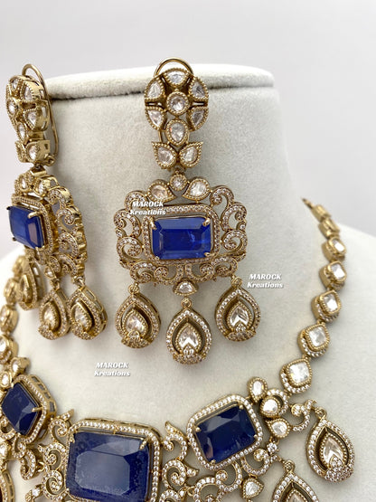 Labiba Sabyasachi inspired Premium Quality Moissanite Kundan with doublet stone Statement Necklace set