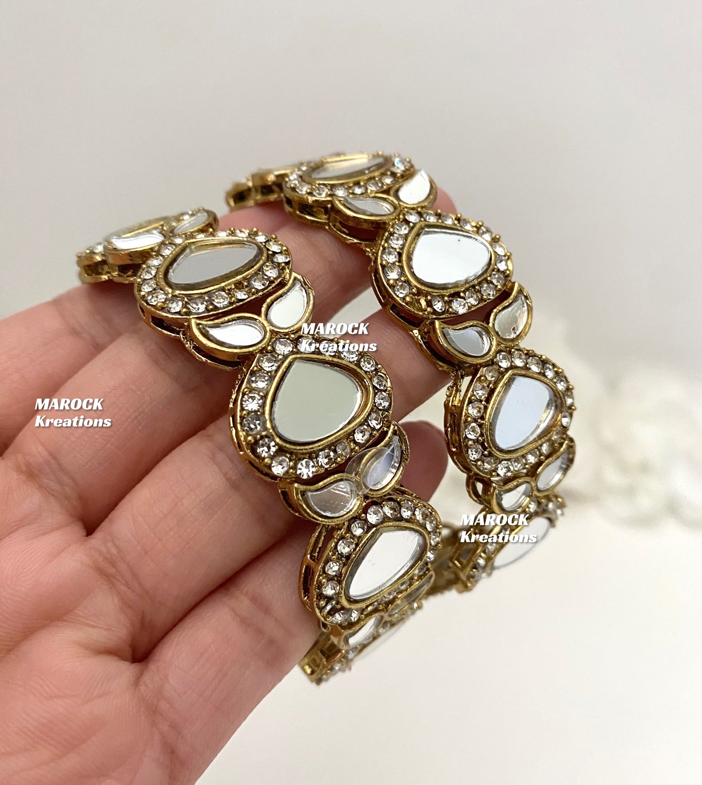 Rima Mirror Antique Gold Bangles/Kade