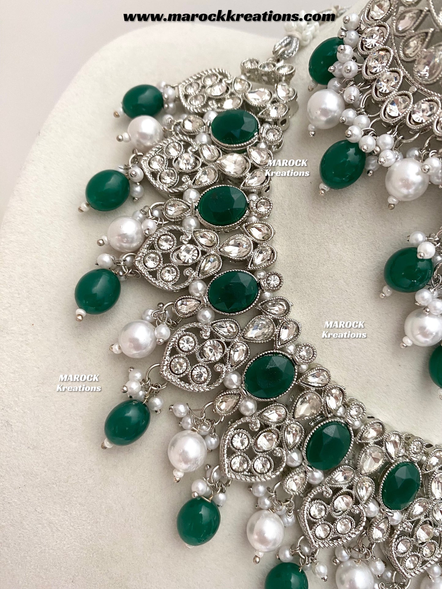 Zoila Silver Stone Necklace set