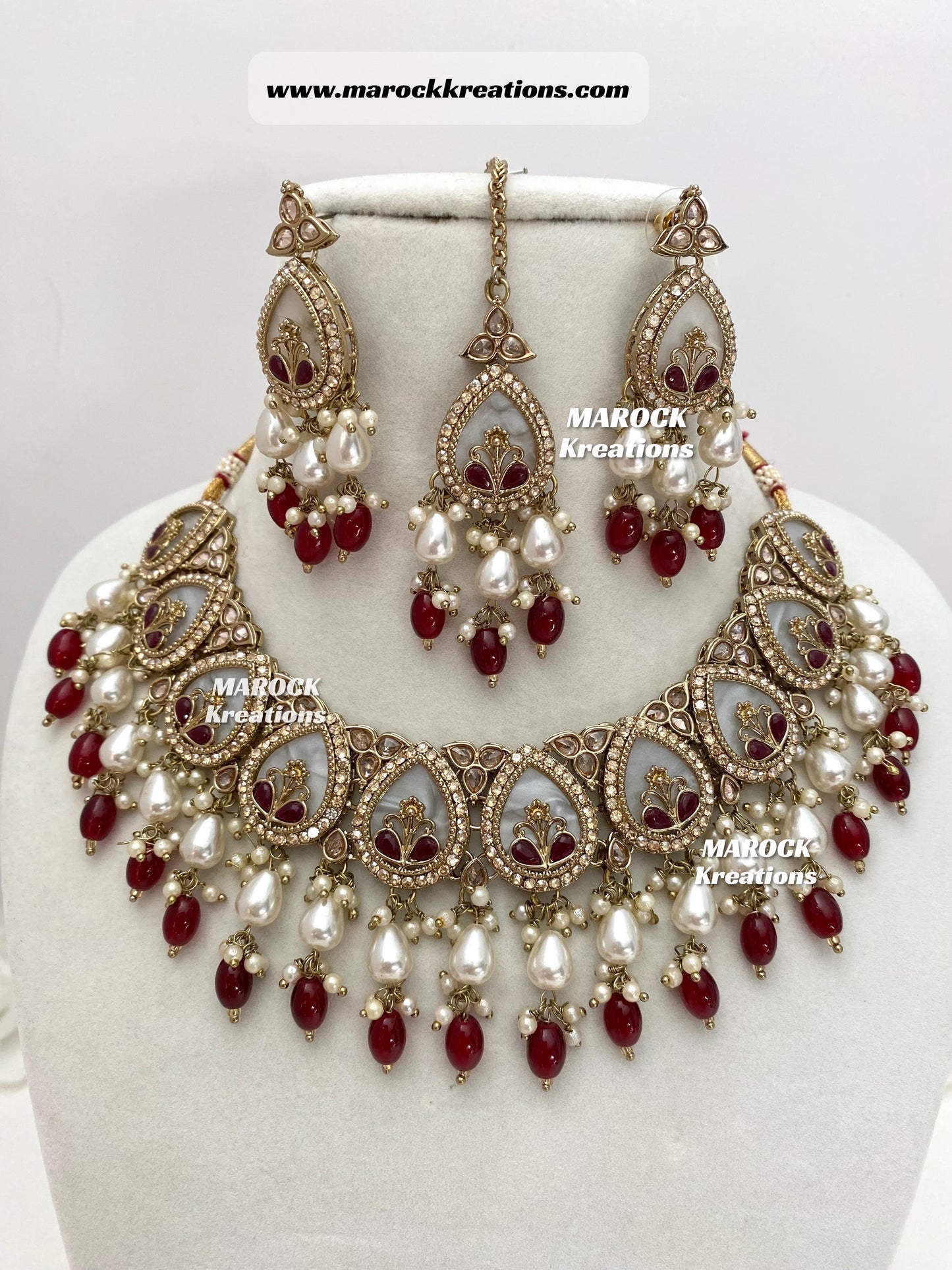 Antique Gold Polki Statement Necklace set