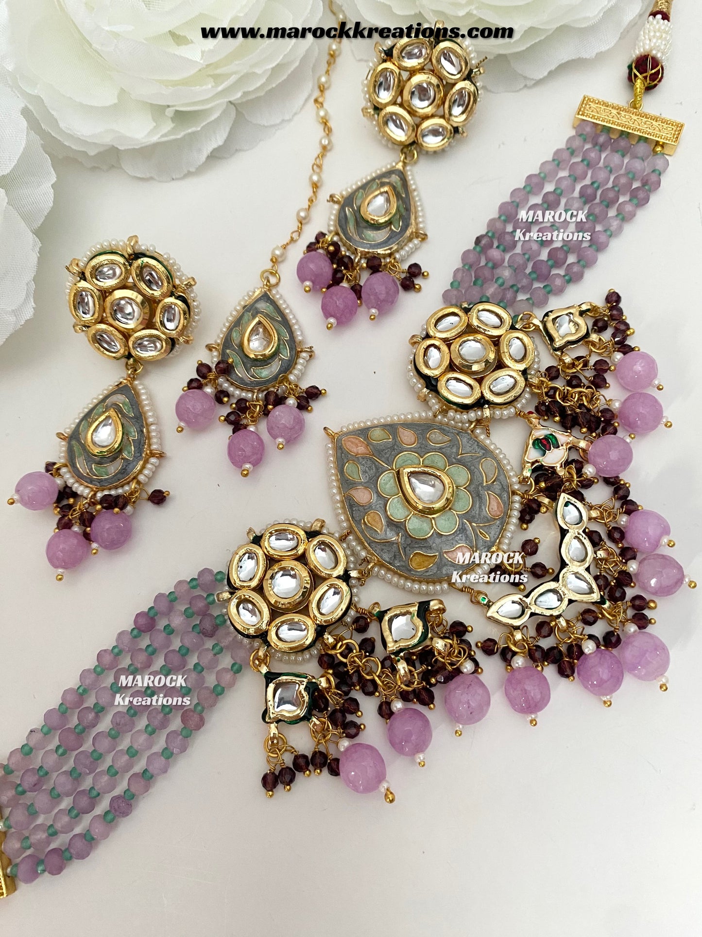 Natasha Premium Quality Kundan Meenakari Statement Choker set