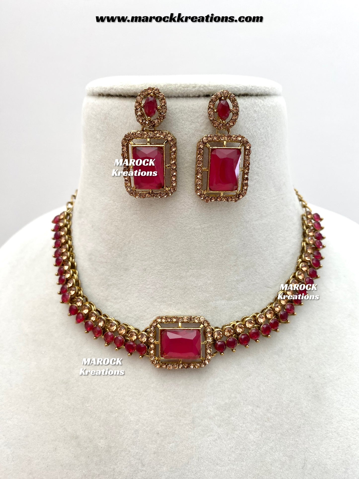 Rabiya Bollywood style Polki Choker/Necklace set