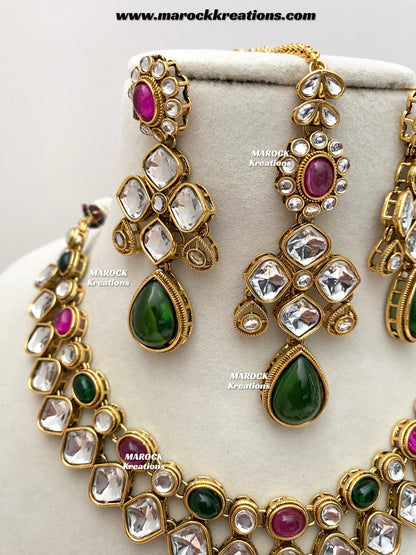 Romana Premium Quality Kundan Statement Necklace set