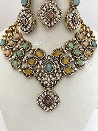 Jessie Tyani inspired Victorian Kundan Statement Necklace set