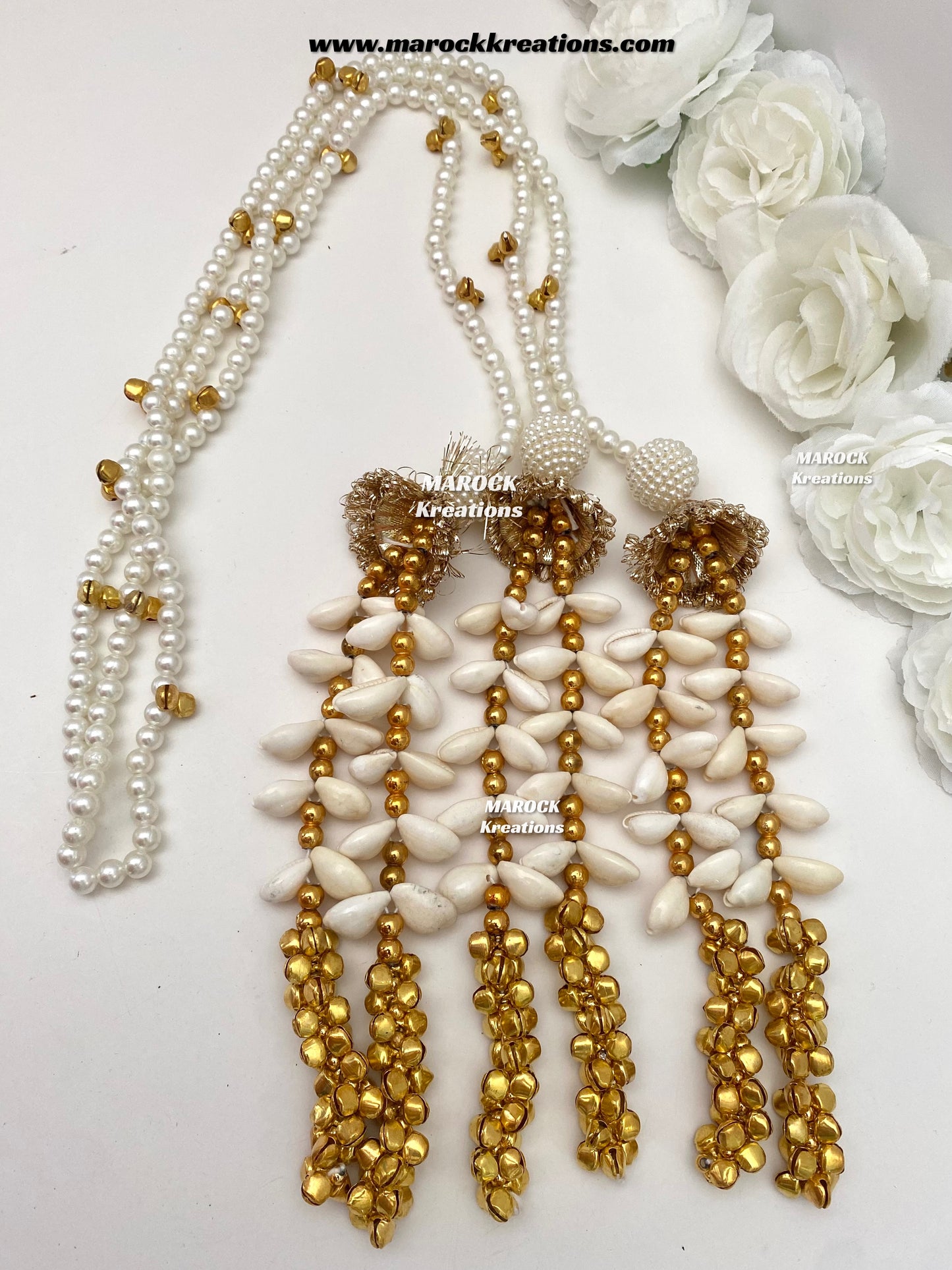Kashmiri Paranda/Pearls, shells and Ghungroo Paranda