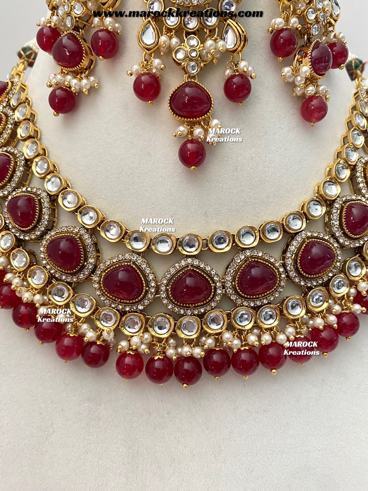 Harsha Premium Quality Kundan and Monalisa stone Statement Necklace set