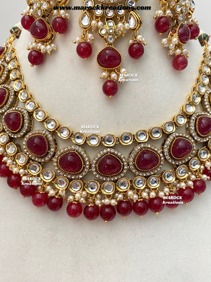 Harsha Premium Quality Kundan and Monalisa stone Statement Necklace set